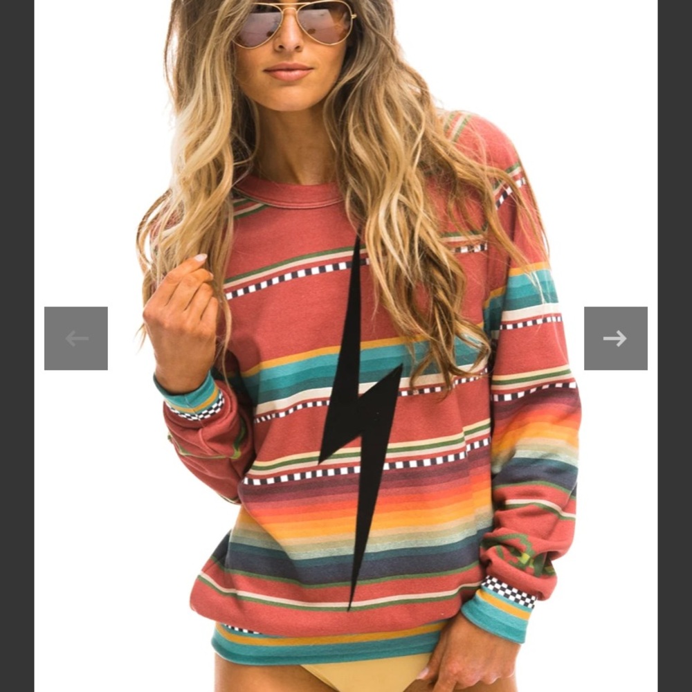 AVIATOR NATION- SET - Tulum Bolt Stitch matching  sweat shirt & Sweats.